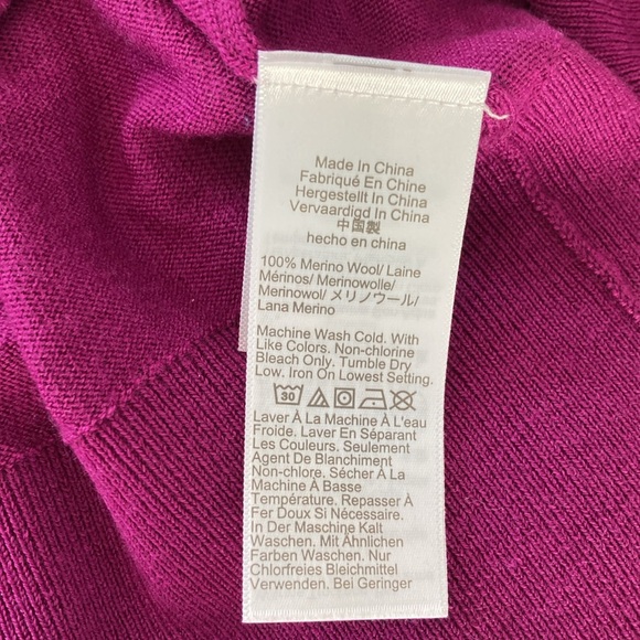 J. Crew Merino Wool V-Neck Sweater in Magenta Grape - Picture 8 of 9